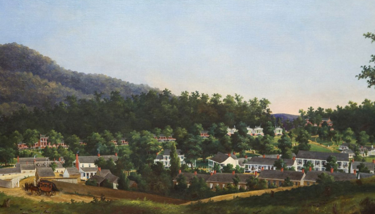 Old Greenbrier painting of what is now The Greenbrier.