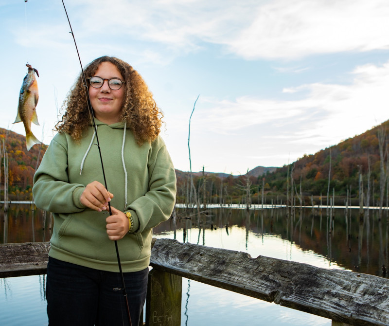 girl fishing